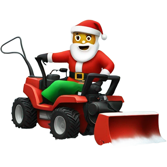 Santa clause riding a snowblower emoji