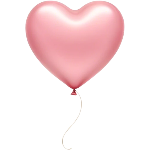 Cinematic tiny floating heart balloon, glossy and round, warm pink hues, slightly transparent with a soft glow, delicate string gently swaying, dreamy and adorable. emoji