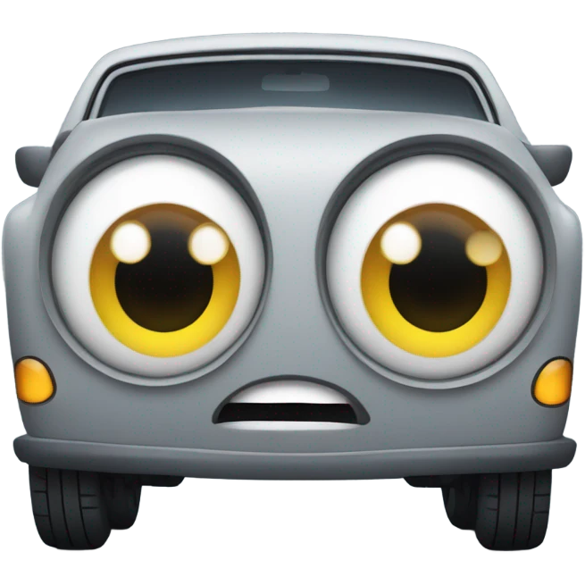 car with big eyes as headlights emoji