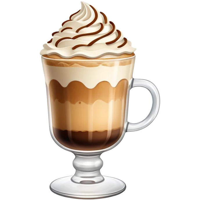 Dalgona coffee with whipped coffee topping in glass emoji
