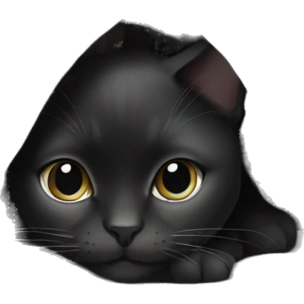 Black and white cat girl lying under a blanket emoji