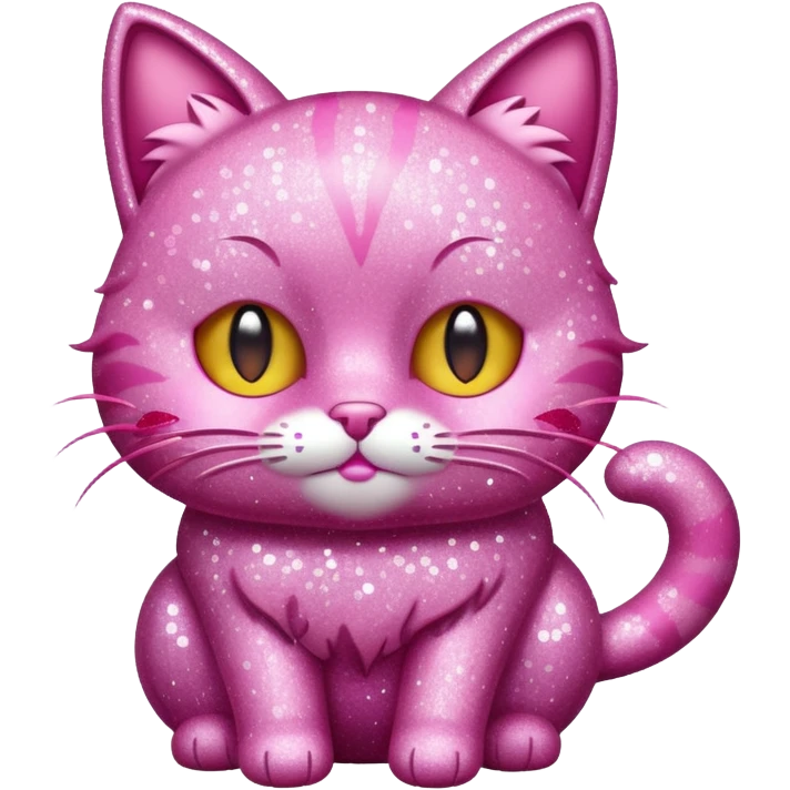 glitter pink cat  emoji