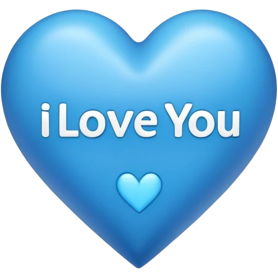 Blue heart with the words I Love You Ry in the middle  emoji