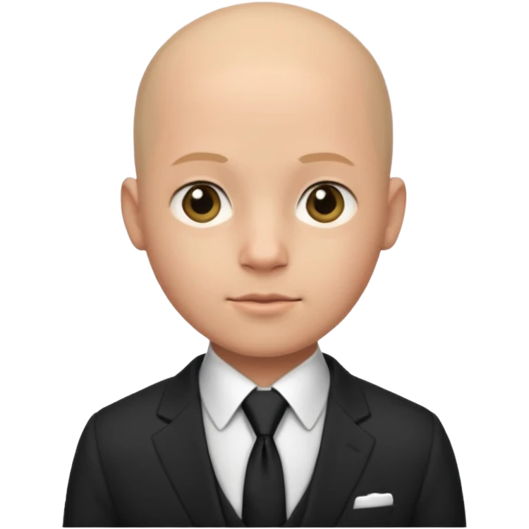 Bald boy in nice wear. emoji