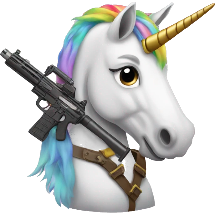 Unicorn with a gun in the hand emoji