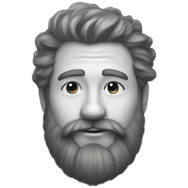 Simple sketch of a beard man, painted only with pencil. No details, just sketch emoji