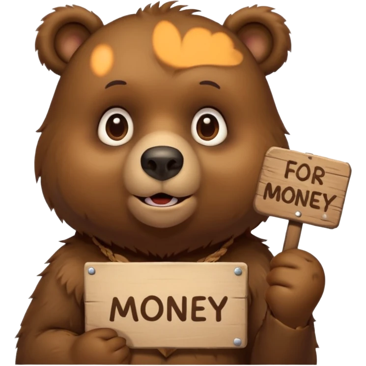 Quero emoji de um urso querendo dinheiro emoji