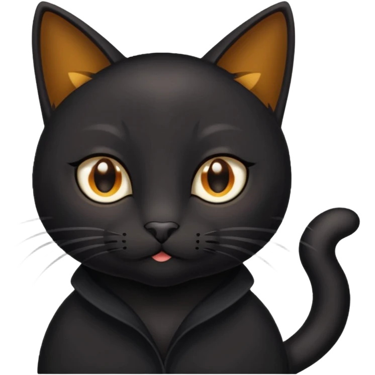 Black cat with hazel brown eyes twinkling like the stars  emoji