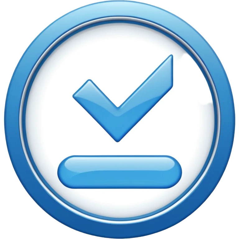 Creates a high-resolution image of the blue Meta (Facebook and Instagram) certification badge, with a white checkmark inside a blue circle, on a transparent background. The style should be simple emoji