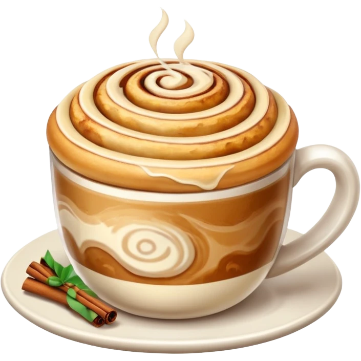 Latte and cinnamon roll emoji