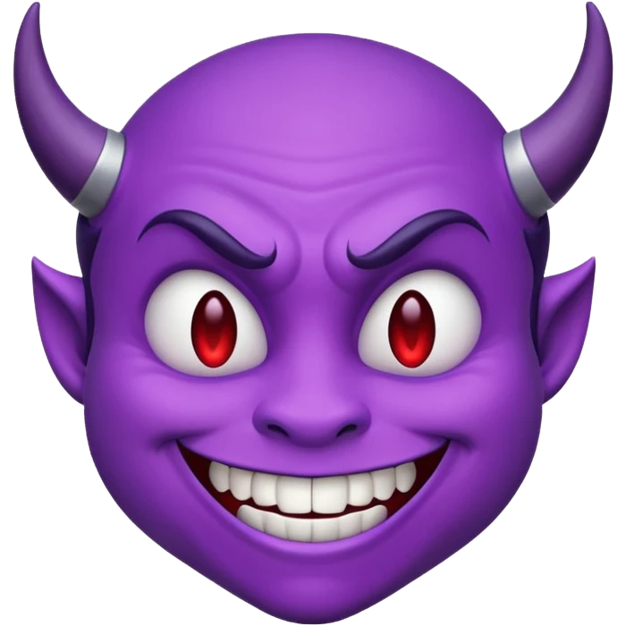 devil emoji, sly expression, purple face emoji