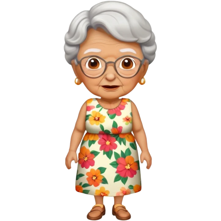 Grandma In a floral dress tanned emoji