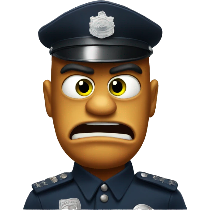 pepe policeman angry - both eyes are normal emoji