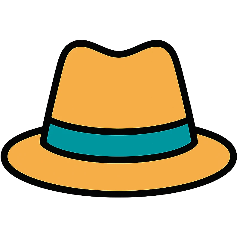 hat icon with color outline emoji