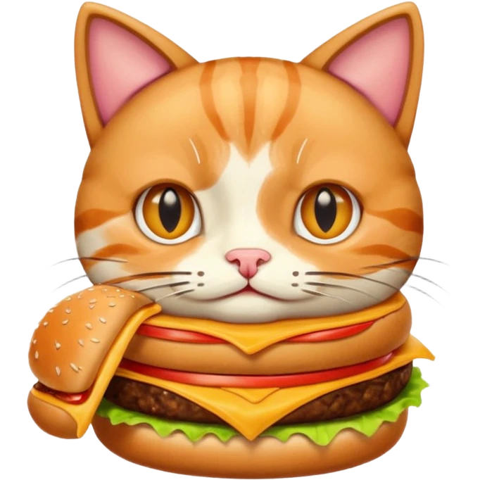 A cat eating some burger  emoji
