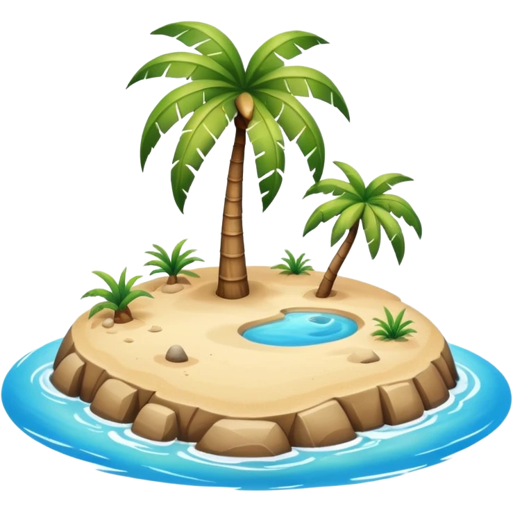 tiny island with palm. emoji