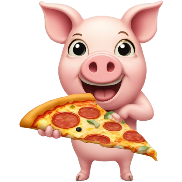 piggy eating pizza emoji