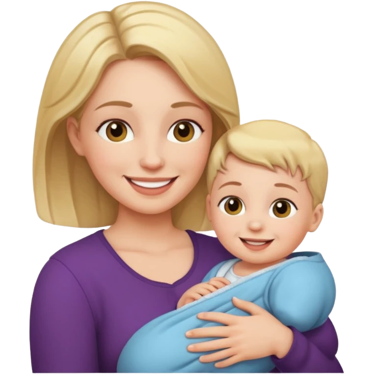 Mom holding baby emoji