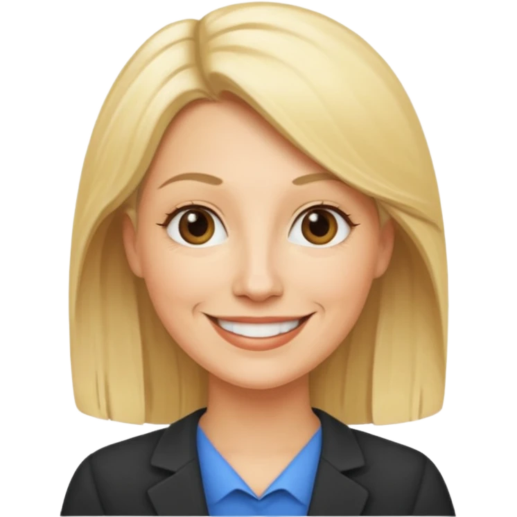 a 40 year old teacher with blonde hair emoji