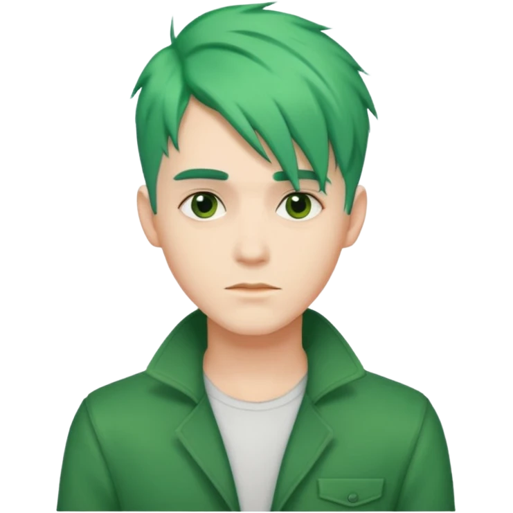 A stylish man with green hair emoji