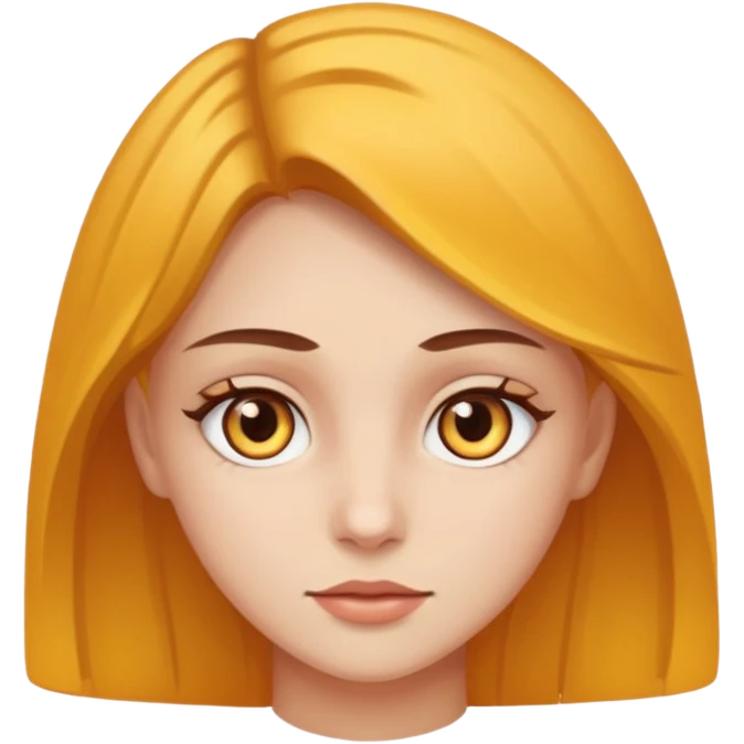 A girl with brown and yellow eyes  emoji