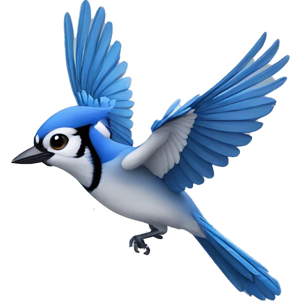 flying blue jay emoji