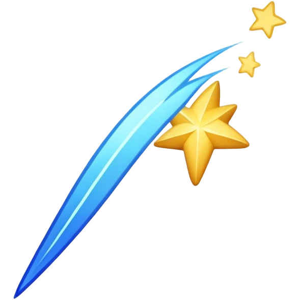 Blue shooting star emoji