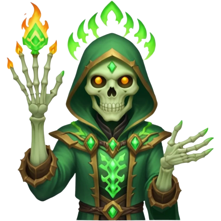green fire warlock hand world of warcraft emoji