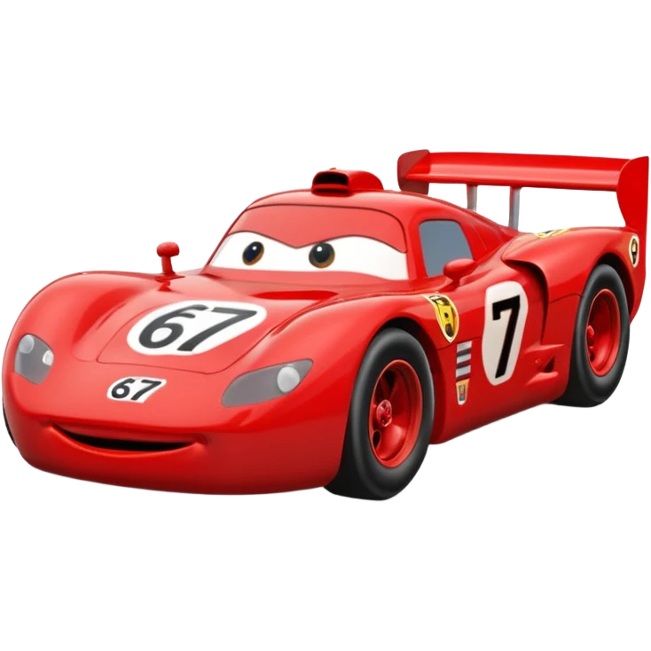 Flash mcqueen avec 67 en chiffre emoji