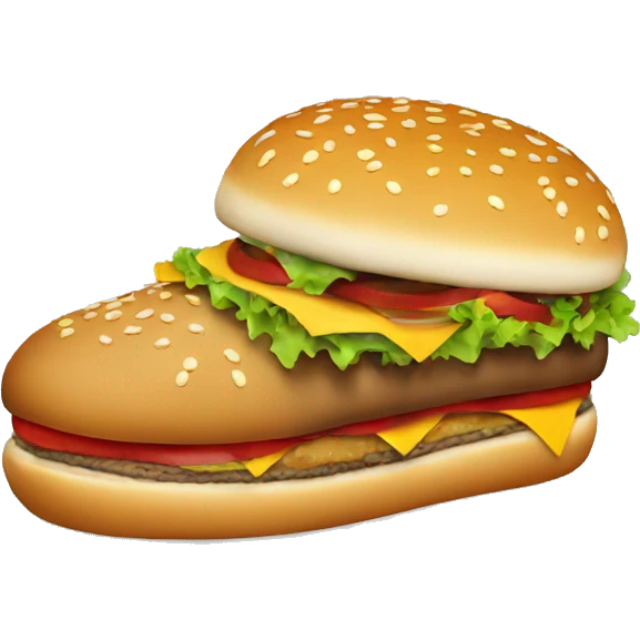 Shoe with hamburger emoji