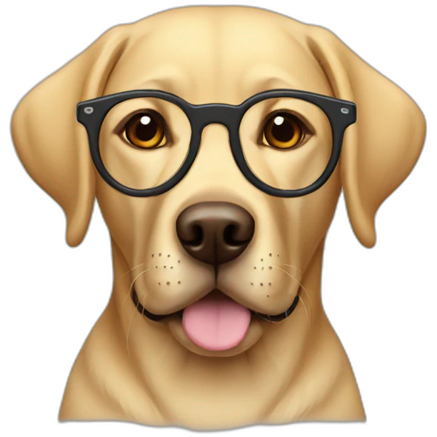 Labrador wearing glasses emoji