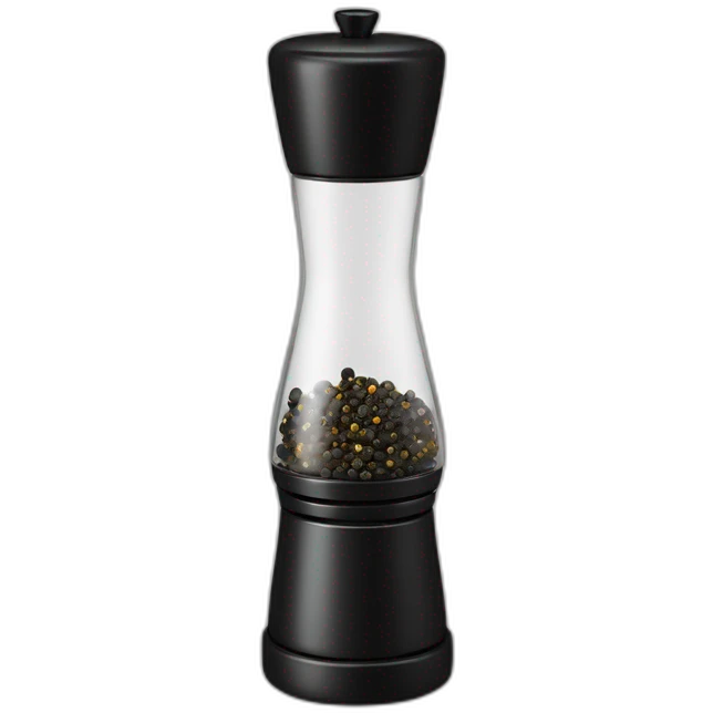 glass pepper mill with black pepper  emoji
