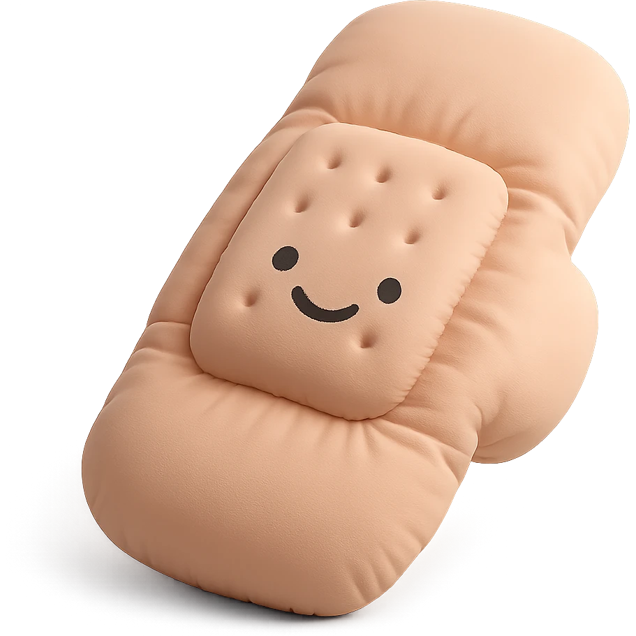 bandage, soft and puffy, cute face emoji