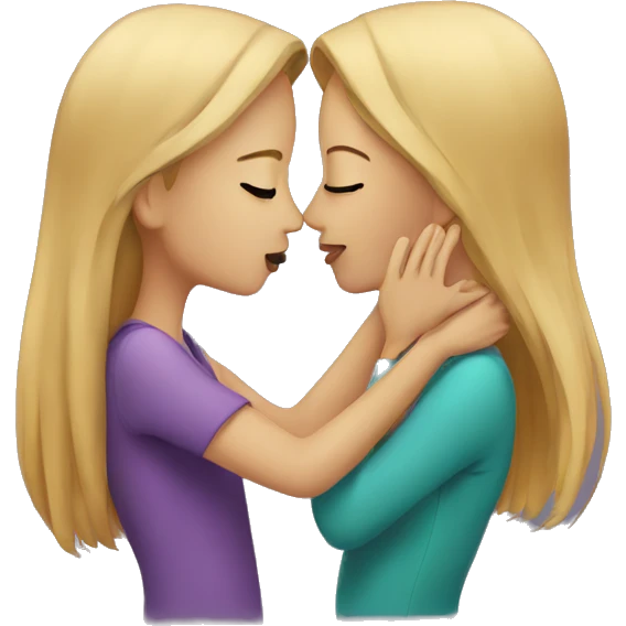 Two girls kissing emoji