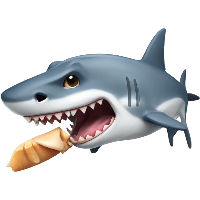 Dog eating a shark emoji