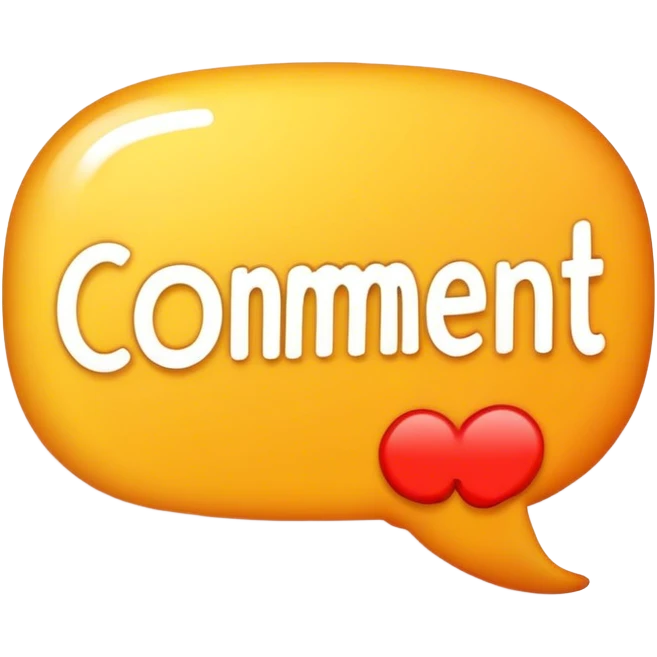 Speech bubble saying the word comment emoji