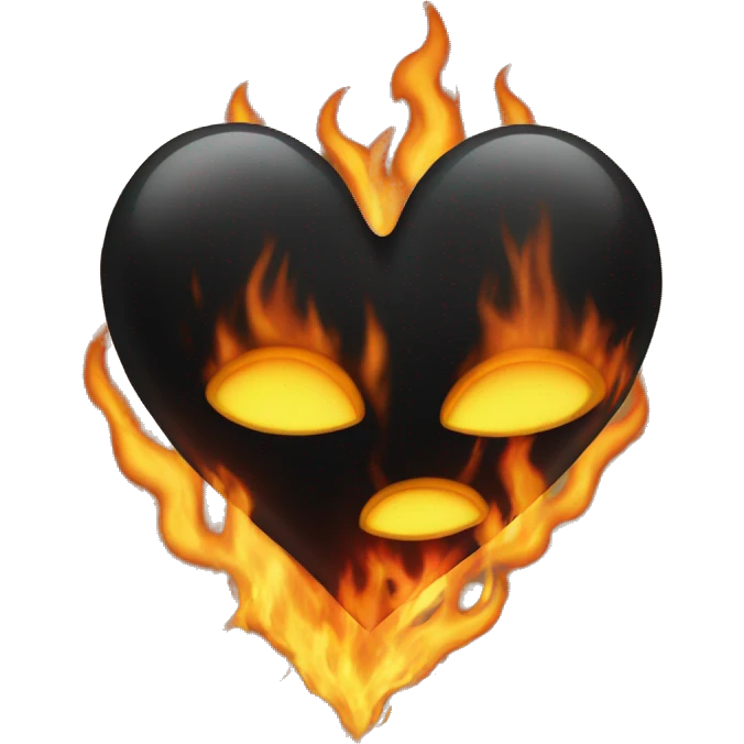 Black heart on fire emoji