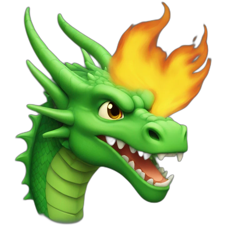green dragon breathes flames emoji