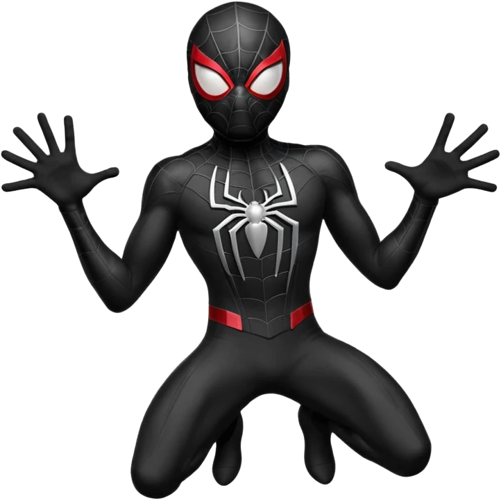 Full Black colored suit spider man emoji