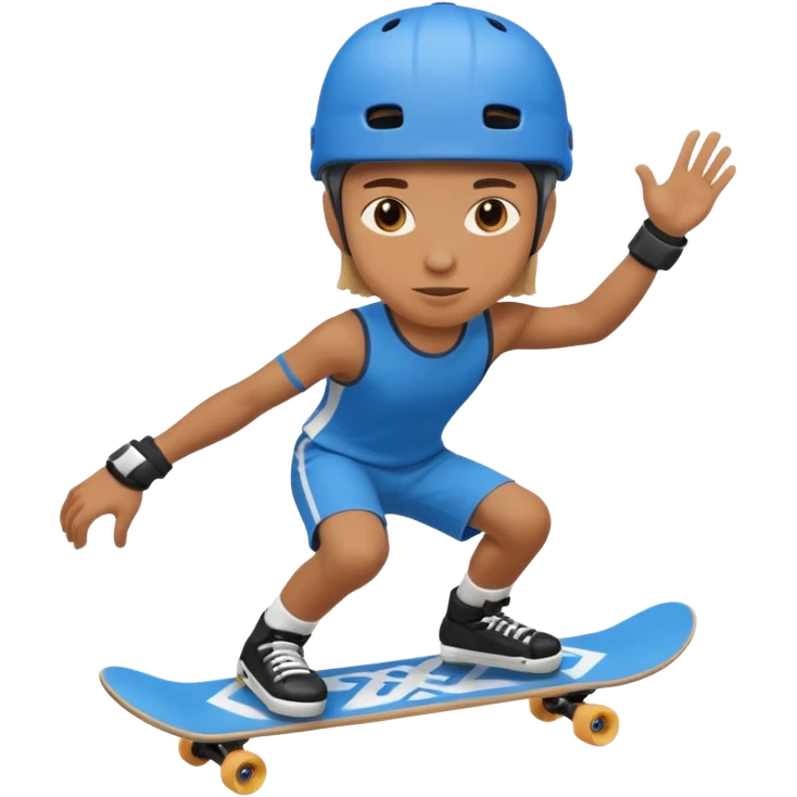 Skater with blue helmet emoji