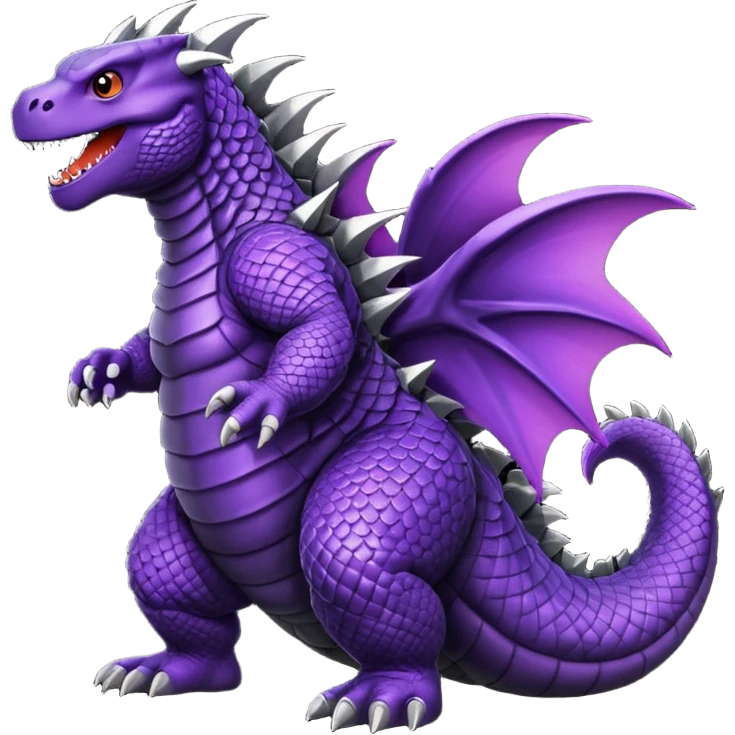 Godzilla black purple skales emoji