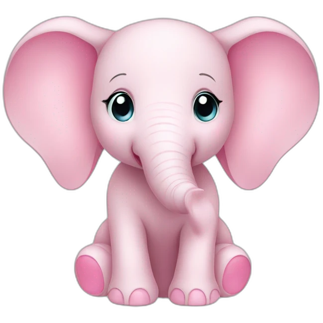 baby pink cartoon elephant emoji