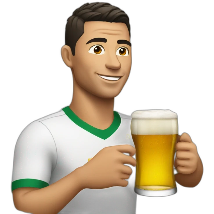 Cristiano drinking beer emoji
