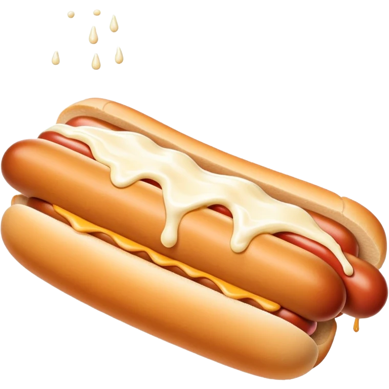 A hot dog drippping with yogurt  emoji