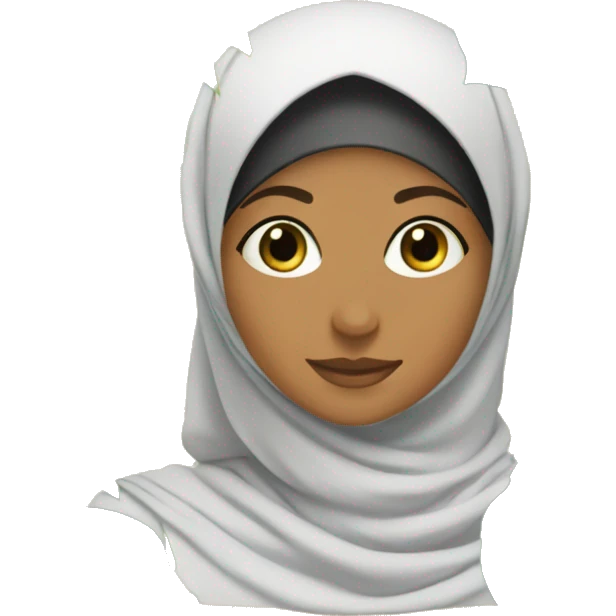 Hijabi girl surrounded by tropical plants emoji