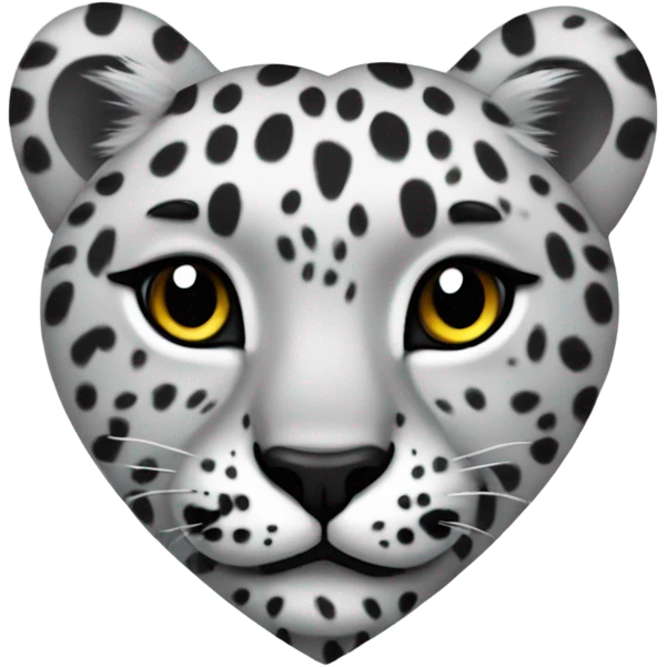 Heart with pattern Snow leopard emoji