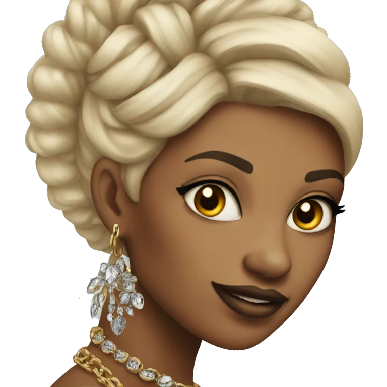 woman with jewelry and tattoo emoji