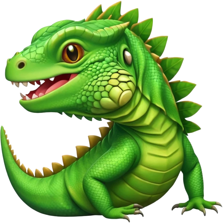 iguana with a happy face emoji