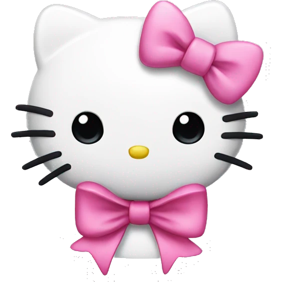 Hello kitty with a pink bow emoji