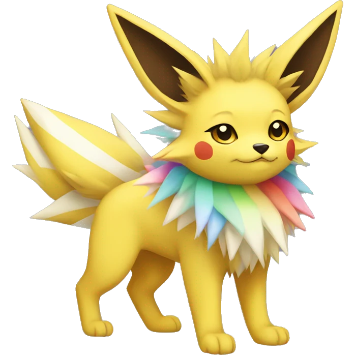 Jolteon with colorful stripes full body emoji